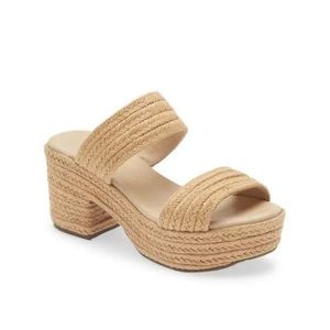 NIB Chocolate Blu Toast Gal Espadrille Platform Slide Sandal sz 6